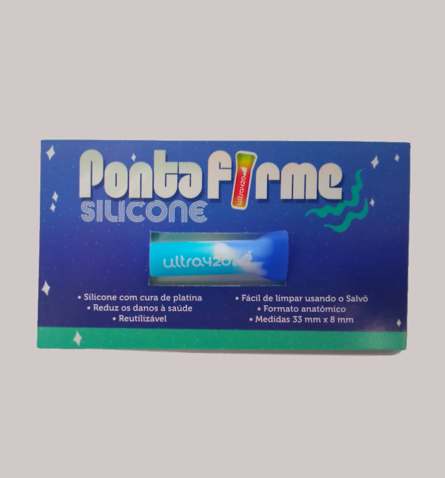 Piteira Ponta Firme Silicone Azul Mesclado