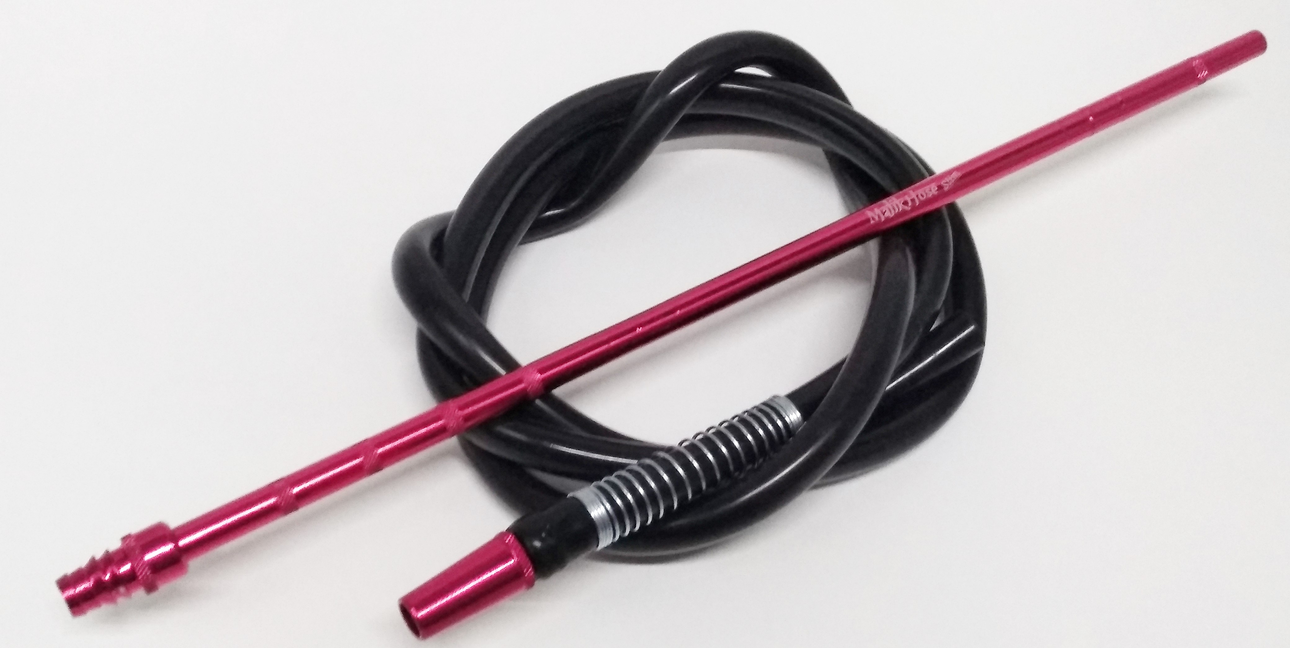 Mangueira Silicone Malik Hose Preta com a ponteira Rosa