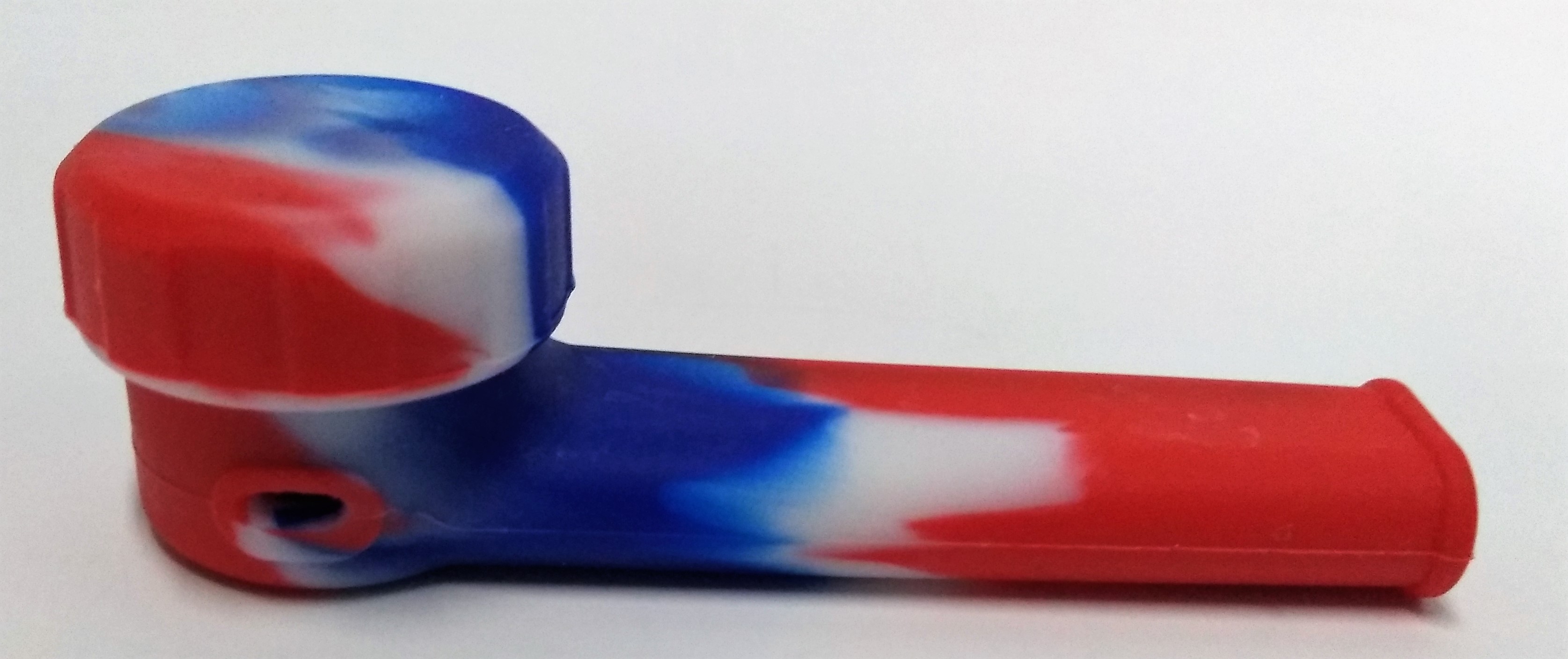 Pipe de Silicone com Tampa Azul com Vermelho